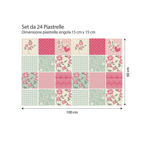 Fantasia di rose 2 | Adesivi per piastrelle