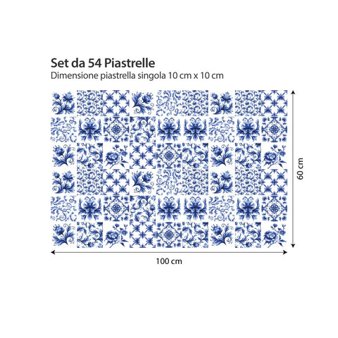 Arabesco azzurro | Adesivi per piastrelle