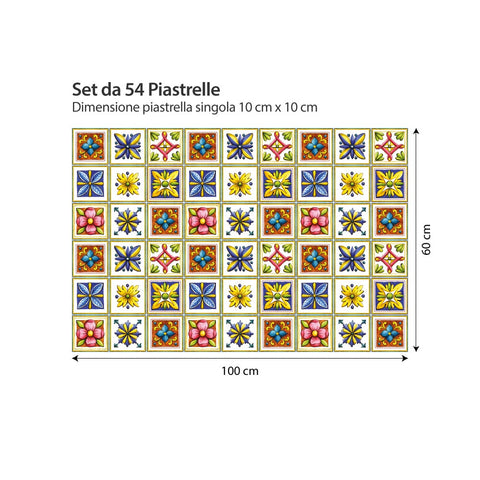 Adesivi per piastrelle Fiori di Vietri 10cm