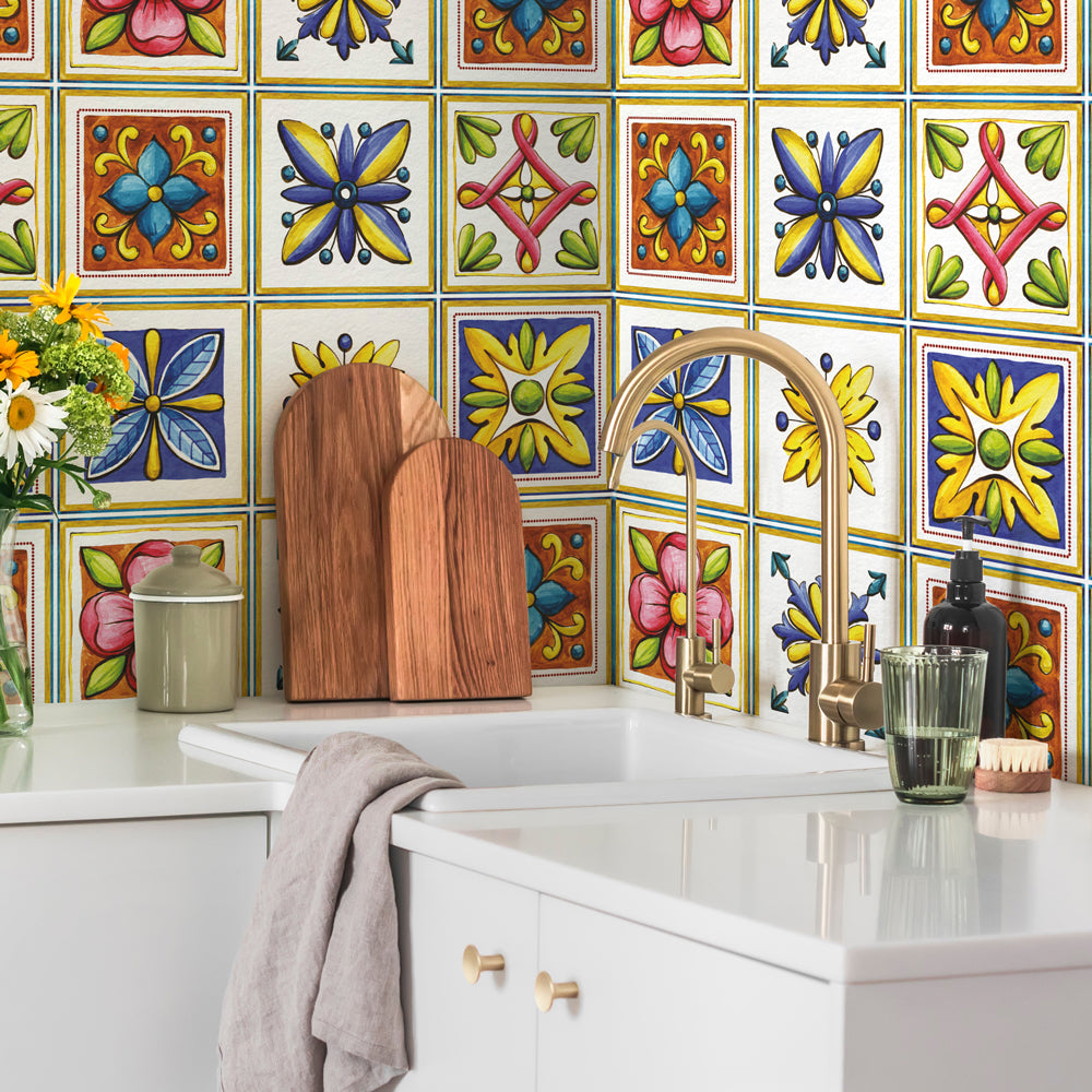 Carreaux De Céramique Vietri Pour Cuisine – Multicolore – Thème Artistique