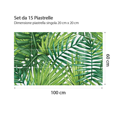 Adesivo per piastrelle Jungle 20cm