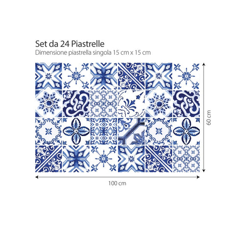 Adesivi per piastrelle Portimao Blu 15cm