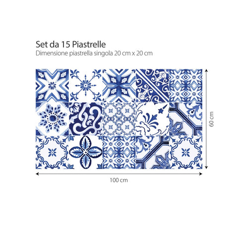 Adesivi per piastrelle Portimao Blu 20cm