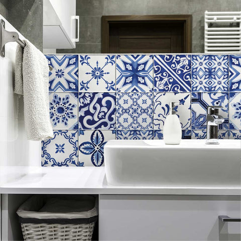 Adesivi per piastrelle bagno Portimao Blu 2