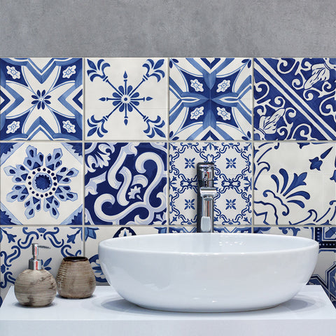 Adesivi per piastrelle bagno Portimao Blu