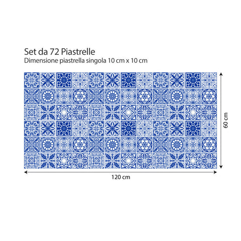 Adesivi per piastrelle Blu Tunisi 10x10