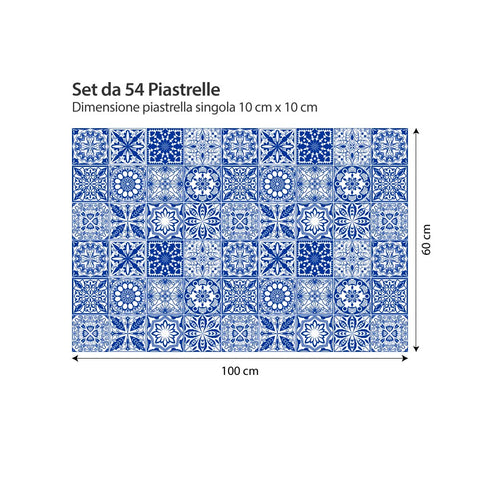 Adesivi per piastrelle Blu Tunisi 10cm