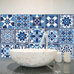 CLISPEED 10 Adesivi Per Piastrelle Mosaico Blu PVC Impermeabili 15x15 Cm - Rimovibili Per Bagno E Cucina