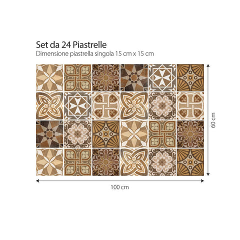 Adesivi per piastrelle Adria per bagno 15cm