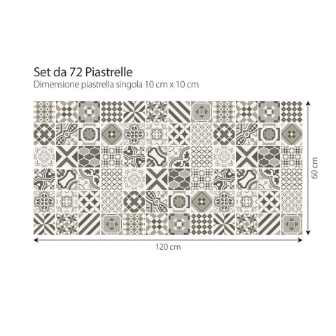 Adesivi per piastrelle Cortona tortora 10x10