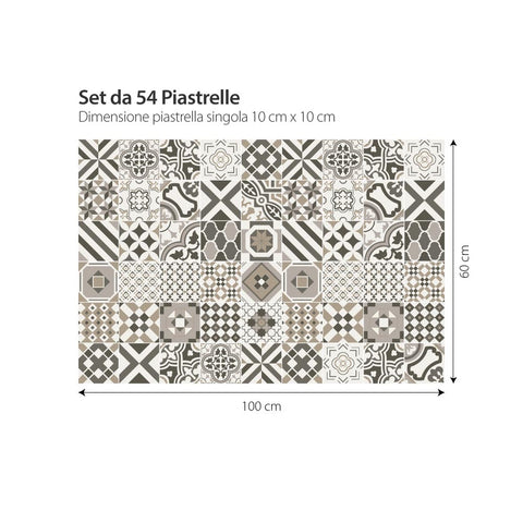 Adesivi per piastrelle Cortona tortora 10cm