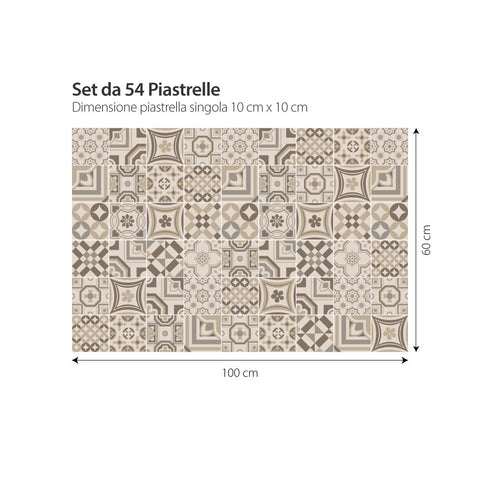Adesivi per piastrelle tortora 10cm