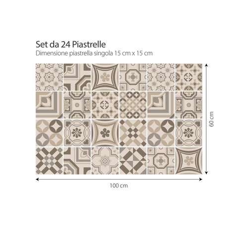 Adesivi per piastrelle tortora 15cm