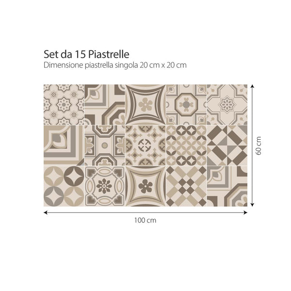 Kiwistar Adesivi per piastrelle, beige lucido, 15,1 x 15,1 cm, 25