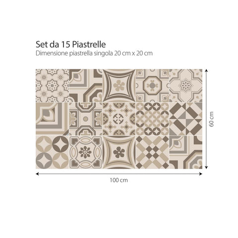 Adesivi per piastrelle tortora 20cm