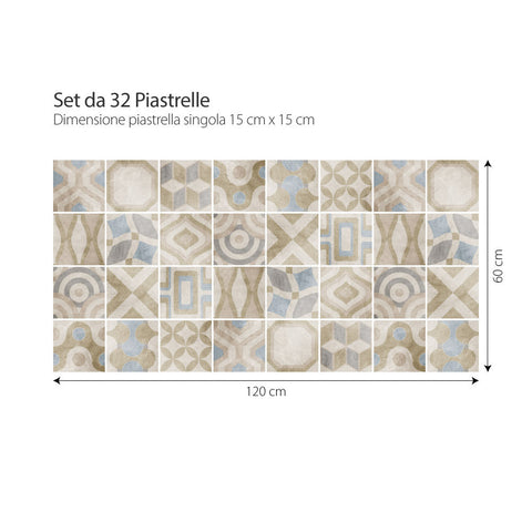 Adesivo per piastrelle Tulum 15x15