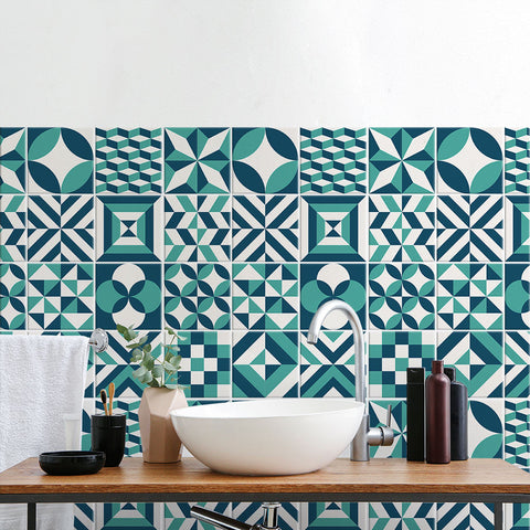 Adesivi per piastrelle bagno Nantes Blu