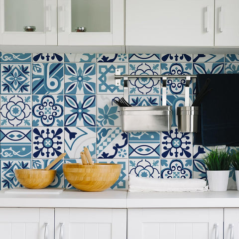 Adesivi per piastrelle cucina Utrecht  Blu