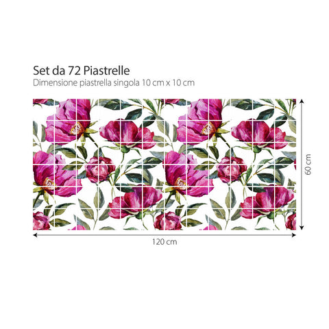 Pink flowers | Adesivi per piastrelle