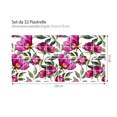 Pink flowers | Adesivi per piastrelle