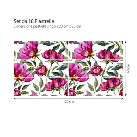 Pink flowers | Adesivi per piastrelle