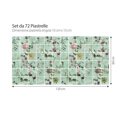 Adesivo per piastrelle Leaf Flowers 10cm