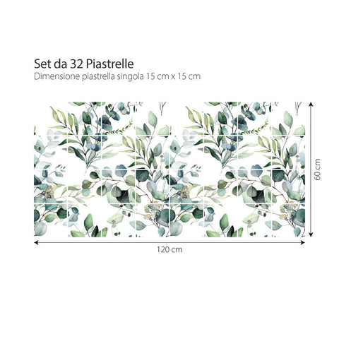 Adesivo per piastrelle Watercolor Nature 15cm