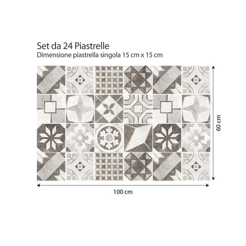 Adesivi per piastrelle Dortmund grigio 15cm
