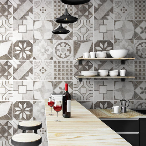 Adesivi per piastrelle cucina Dortmund grigio