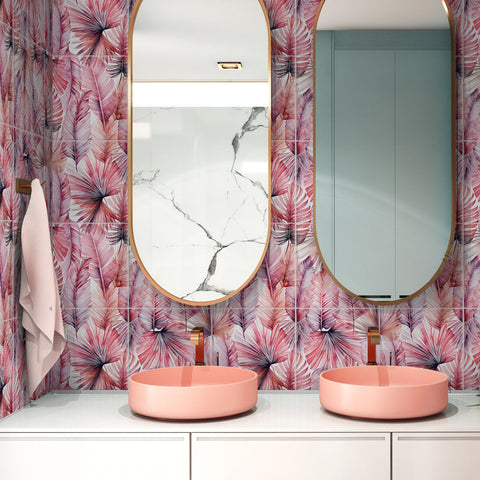 Pink Palms | Adesivi per piastrelle