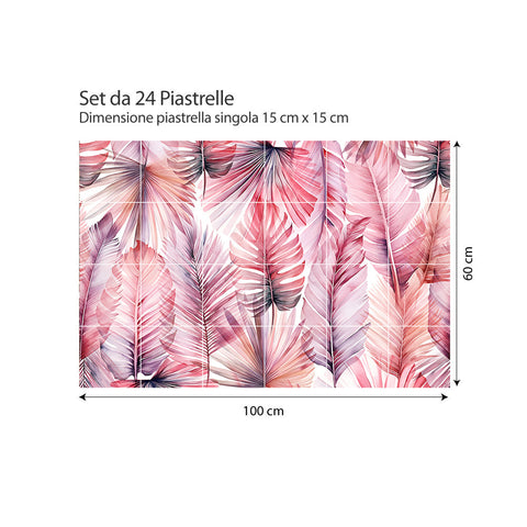 Pink Palms | Adesivi per piastrelle