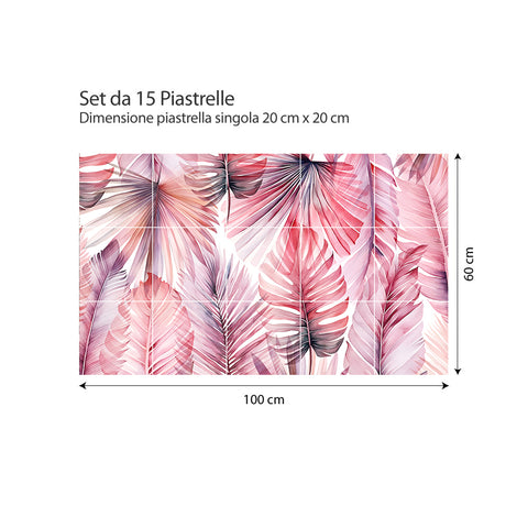 Pink Palms | Adesivi per piastrelle