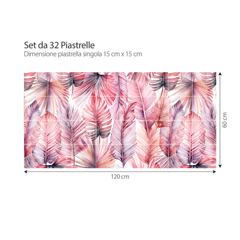 Pink Palms | Adesivi per piastrelle