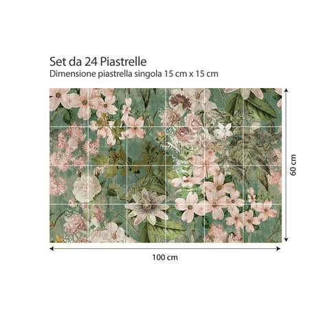Retro Floral Spring | Adesivi per piastrelle
