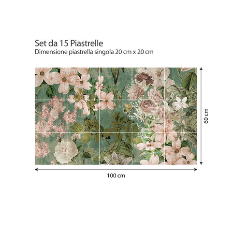 Retro Floral Spring | Adesivi per piastrelle