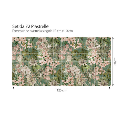 Retro Floral Spring | Adesivi per piastrelle