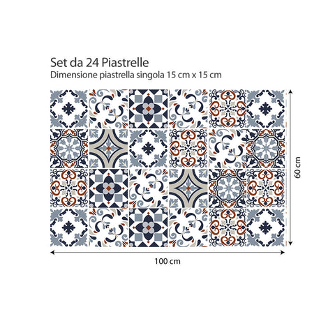 Adesivi per piastrelle Huelva 15cm set 24