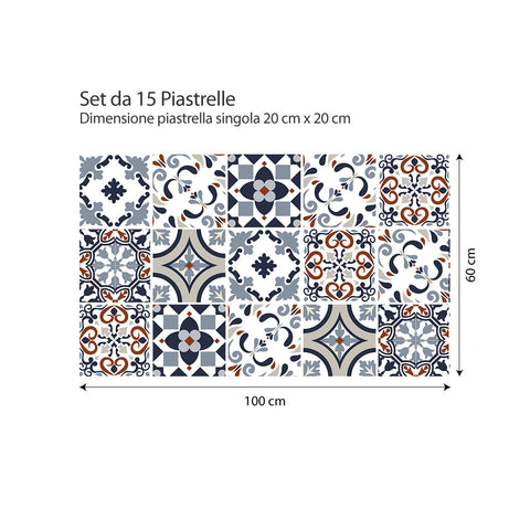 Adesivi per piastrelle Huelva 20cm set 15
