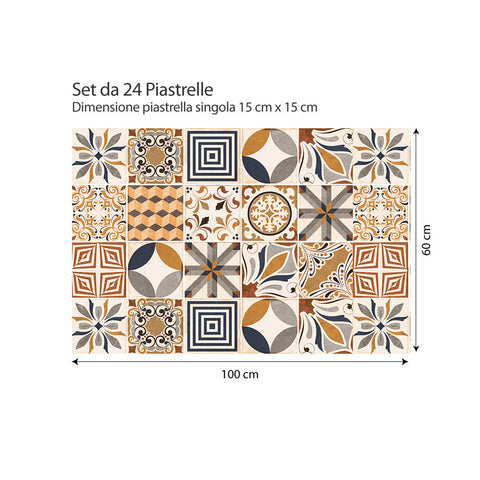 Adesivi per piastrelle Mataró 15cm set 24