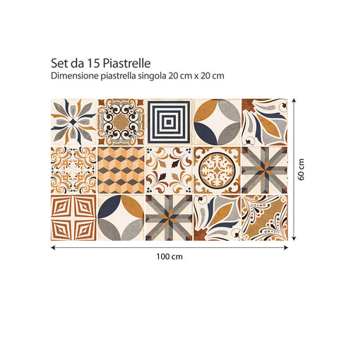 Adesivi per piastrelle Mataró 20cm set 15