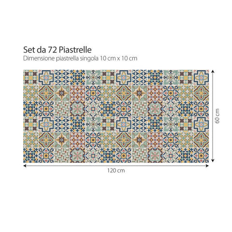 Adesivi per piastrelle Santa Coloma 10cm set da 72