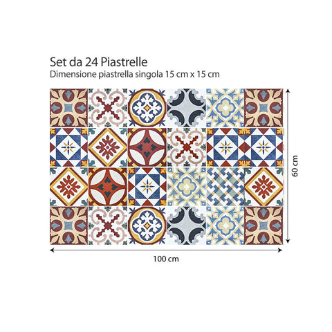 Adesivi per piastrelle telde 15cm set 24