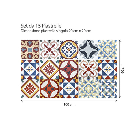 Adesivi per piastrelle telde 20cm set 15