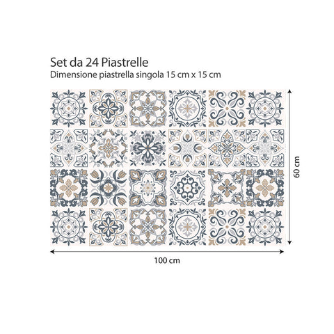 Adesivi per piastrelle Rubì 15cm set 24