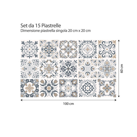 Adesivi per piastrelle Rubì 20cm set 15