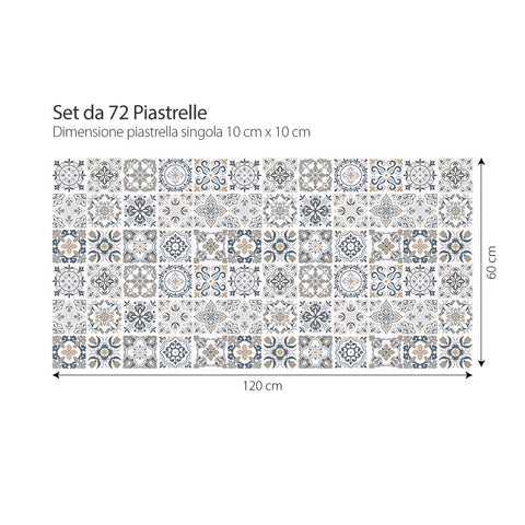 Adesivi per piastrelle Rubì 10cm set 72