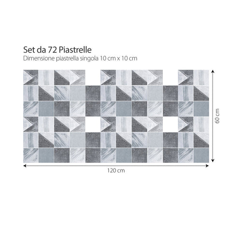 Adesivi per piastrelle Dominga 10cm 120x60