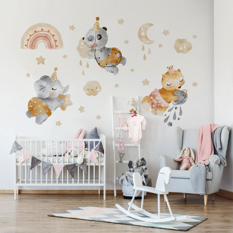Adesivi murali per bambini Animaletti sognanti
