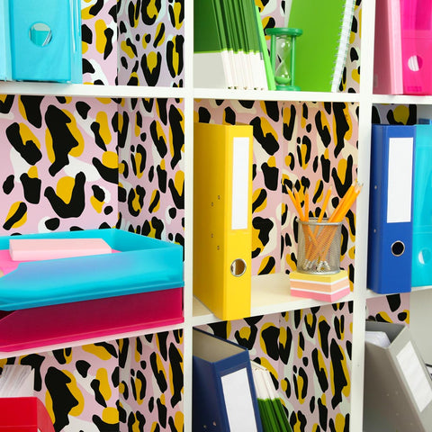 Pellicola adesiva Pink Leopard libreria