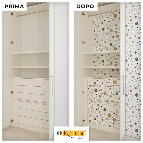Pellicola adesiva Pois - Prima e Dopo